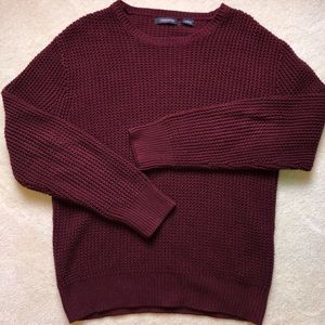 Claiborne Burgundy Mens Knit Crewneck Sweater